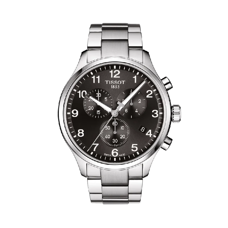 men’s watches with intricate dial designs and automatic movements -Tissot Men's Stainless Steel Quartz Chronograph Sport Watch Black Dial T116.617.11.057.01