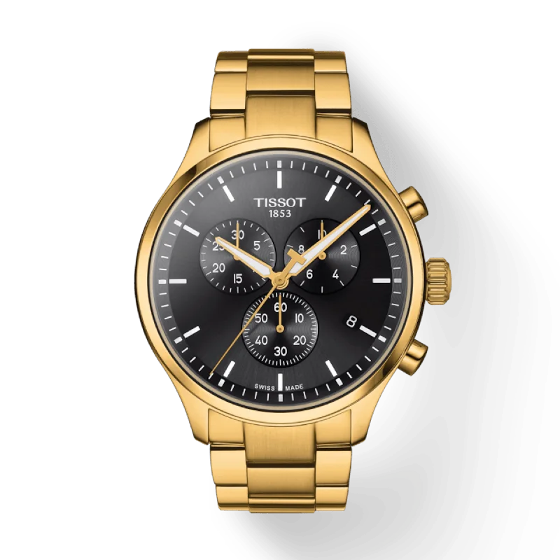 best smartwatches for women with fitness, sleep, and stress tracking -Tissot T-Sport Men's 45mm Gold PVD Quartz Chronograph Watch T116.617.33.051.00