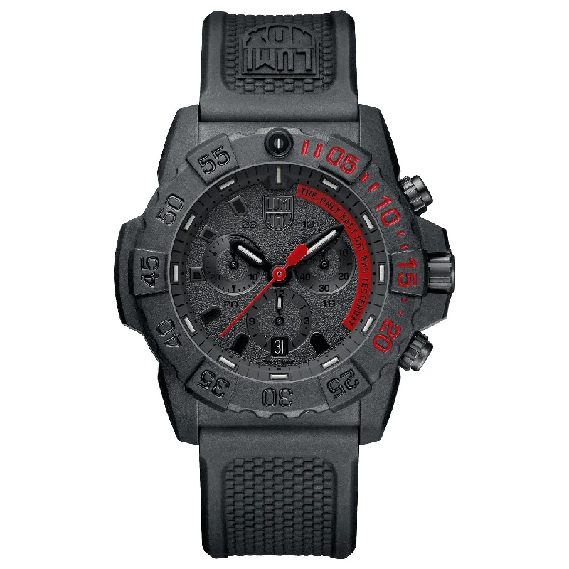 watches for women with metal mesh bands and sleek dial designs -Luminox Men's Black PVD Quartz Chronograph Sport Watch Black Dial