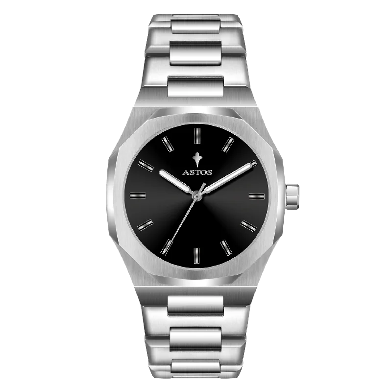 watches for women with delicate designs and interchangeable bands -ASTOS Royal Edition - Steel Silver