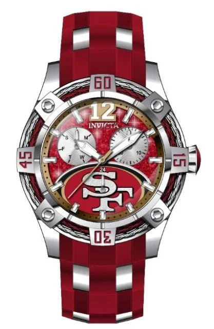 men's watches with minimalistic designs and durable metal cases -Band For Invicta NFL 35789