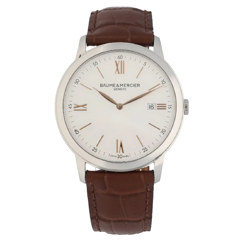 women's watches with high-end designs and customizable straps -Baume Et Mercier Classima 65838 42mm Stainless Steel Watch