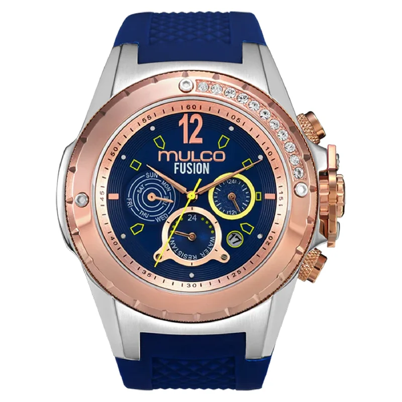 watches for women with minimal designs and bold color accents -Blue Marine Fusion