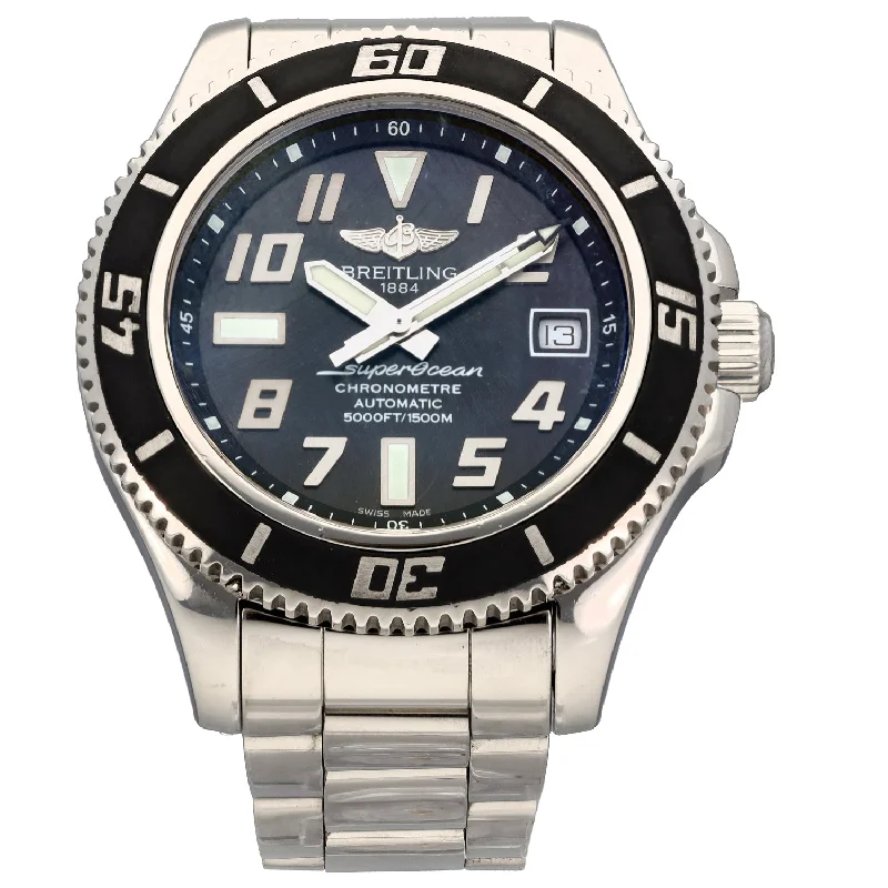 men's watches with automatic movement and elegant leather straps -Breitling Superocean A17364 42mm Stainless Steel Watch