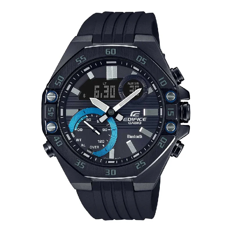 sport watches for men with customizable heart rate zones and tracking features -Casio Edifice Bluetooth Chronograph Blue Dial Men's Watch - ECB-10PB-1ADF(ED496)