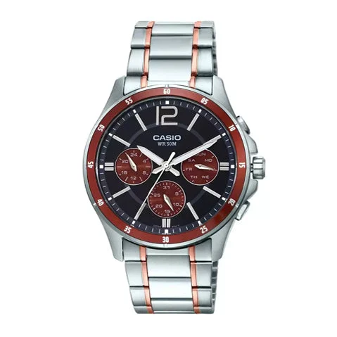 men's watches with minimalist design and advanced movement features -Enticer Men MTP-1374HRG-5AVIF Analog Men A1650