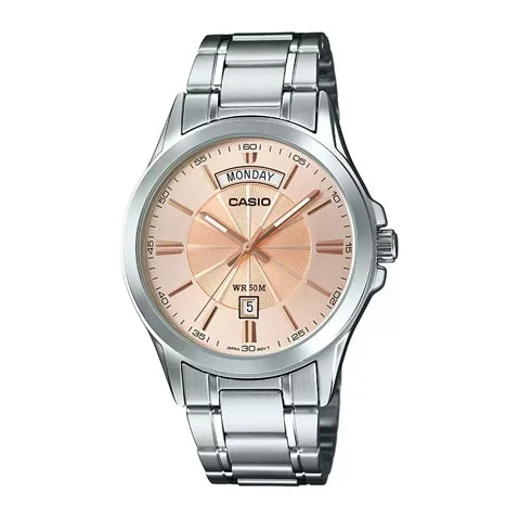 women's watches with stainless steel bands and elegant designs -Enticer MTP-1381HD-9AV1F Analog Men