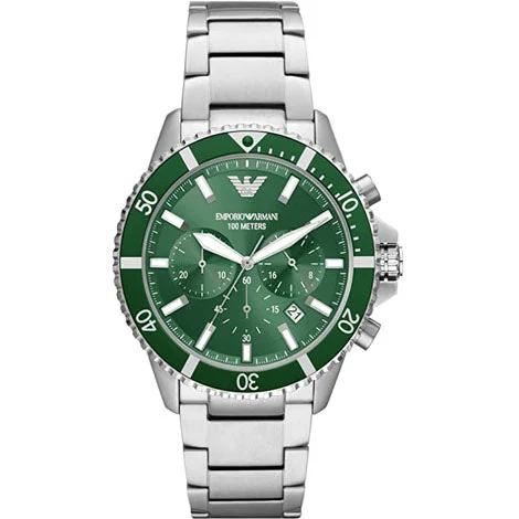 classic watches for men with stainless steel cases and leather bands -Diver Chronograph Men