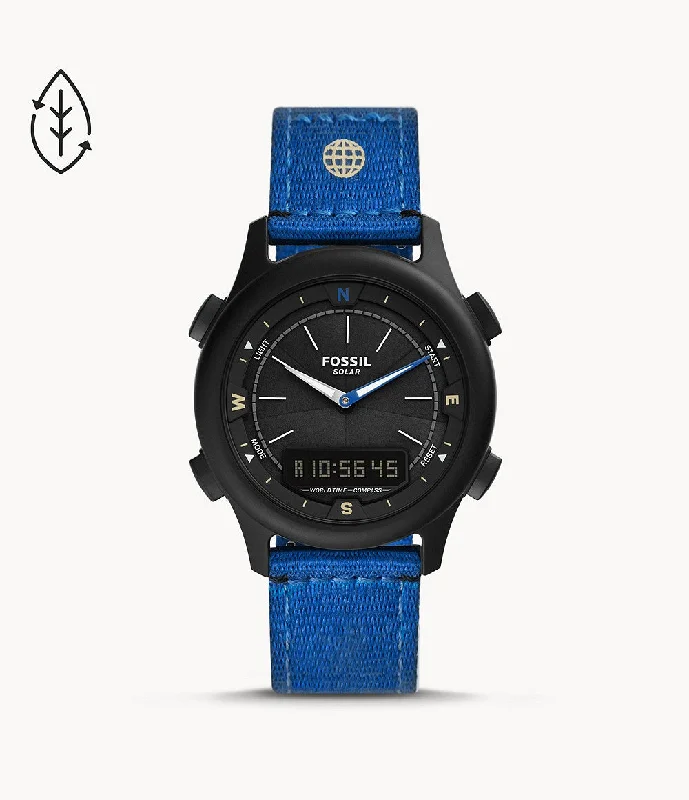 women's watches with elegant designs and thin metal cases -Fossil Earth Day Ana-Digi Blue Limited Edition Women's Le1120