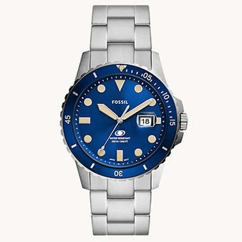 men’s watches with large, bold faces and multi-functional features -fossil Blue Analog Men