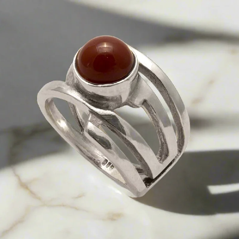 women’s rings with diamonds and rubies for wedding bands-Greek Ring in Sterling Silver (DT-70)