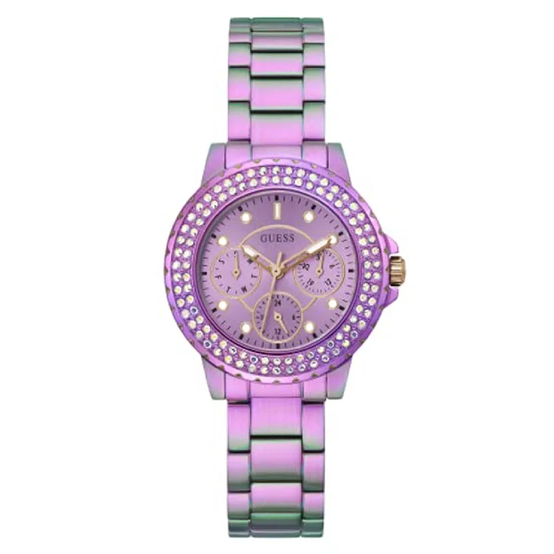 sport watches for men with step counters and sleep trackers -Guess Crown Jewel Purple Dial Women 36mm