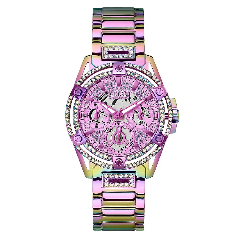 women’s watches with slim profiles and elegant dials -Guess Iridescent Purple Dial Women 40mm