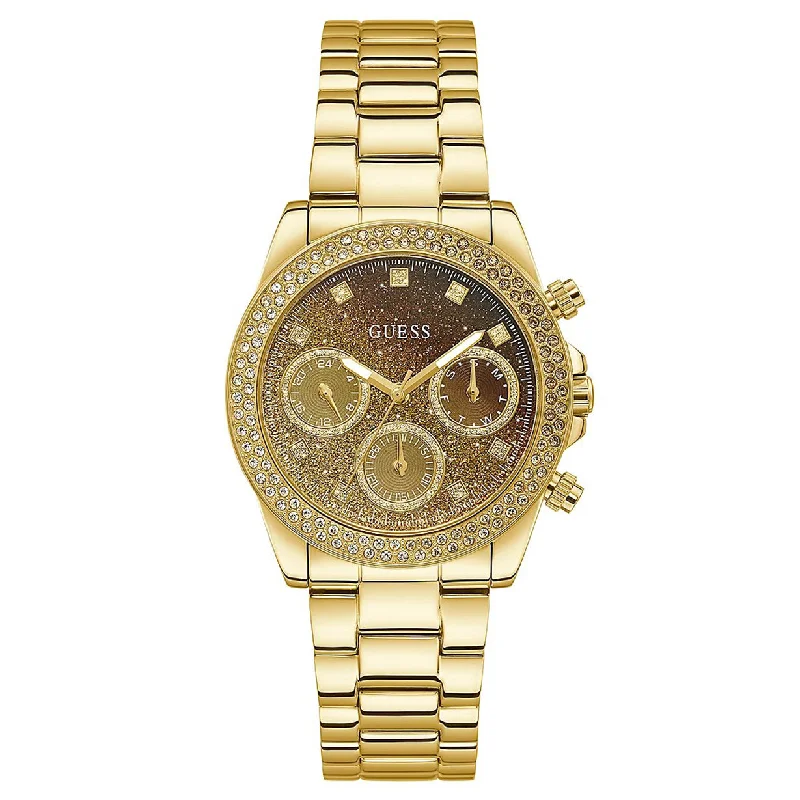 watches for men with durable construction and water-resistant features -Guess Sol Gold Dial Women 22mm