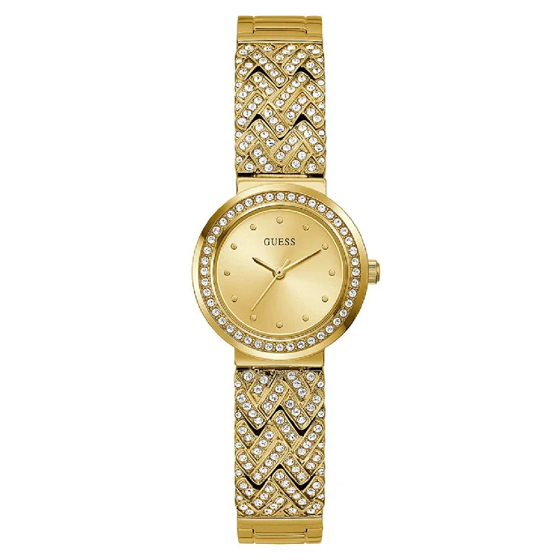 men's watches with lightweight designs and high-tech movement features -Guess Treasure Gold Dial Women 26mm