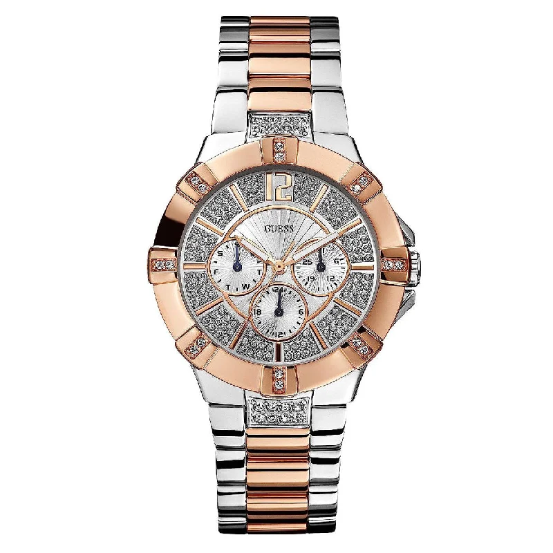 luxury watches for men with advanced chronograph functions -Guess Vista Silver Dial Women 41mm