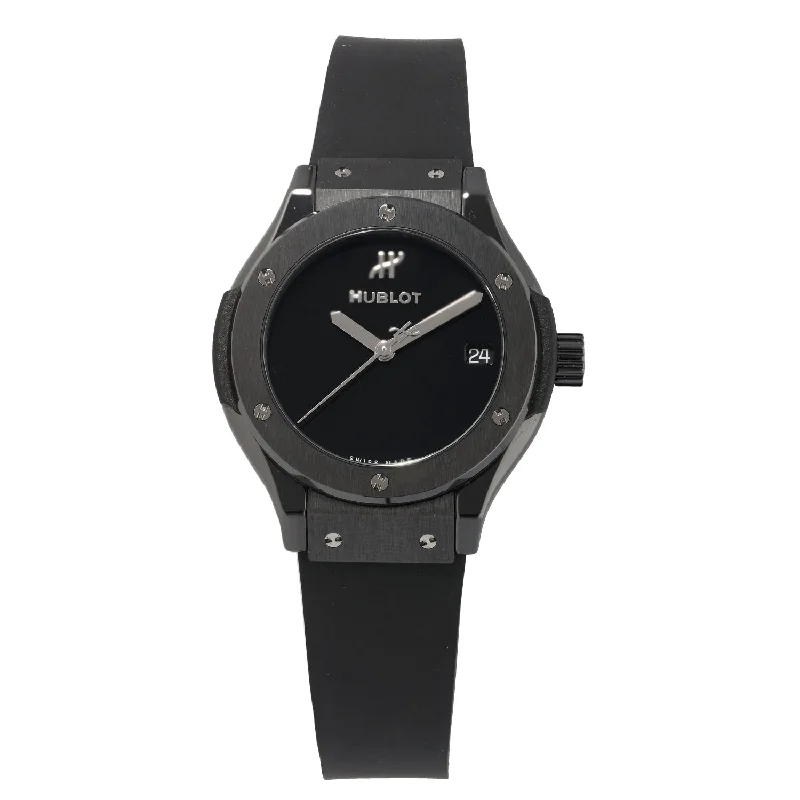 luxury men's watches with premium designs and high-tech functionality -Hublot Classic Fusion Black Magic 33mm Ceramic Watch