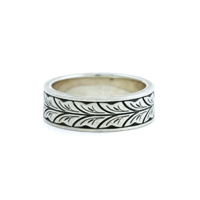 men’s rings with diamonds and sapphires for wedding bands-Silver x Hvete+ Cigar Band