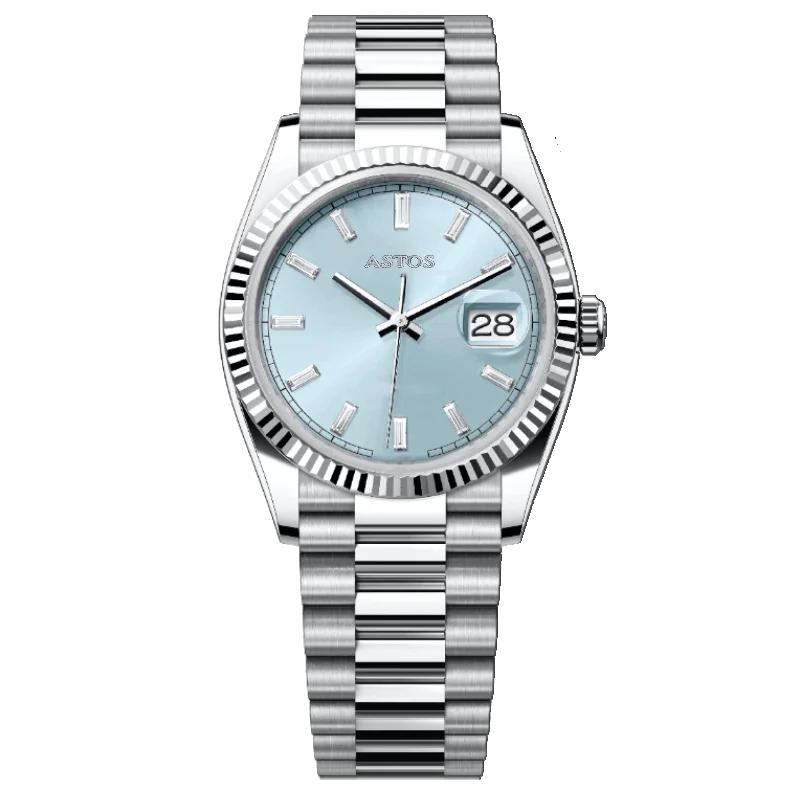 men's watches with unique features and durable materials -Legendary Platinum Blue