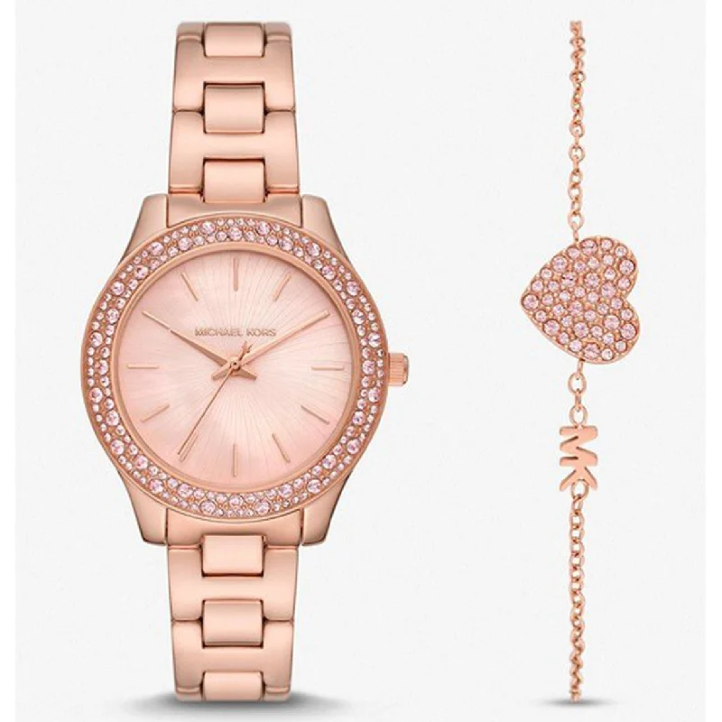 women's watches with classic designs and interchangeable leather bands -Michael Kors Liliane Pink Dial Women 36mm