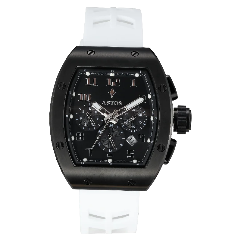 men's watches with adjustable metal bands and unique dial designs -Millionaire 2.0 Black - White Strap