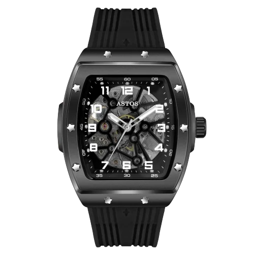 high-end men's watches with premium leather straps and automatic movements -Millionaire Black