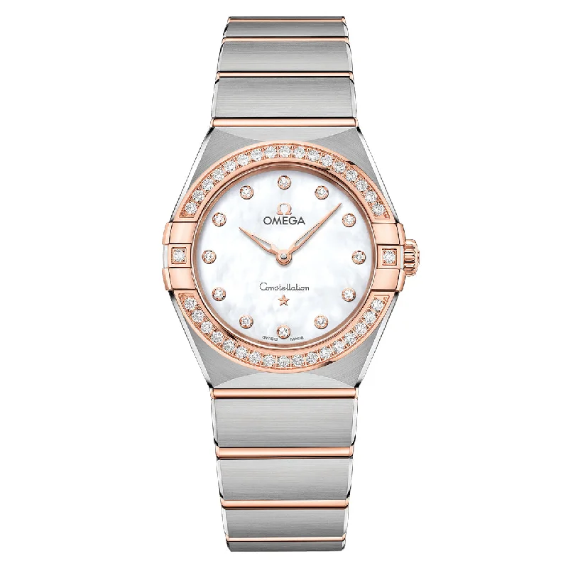 smartwatches for men with sleep monitoring, fitness tracking, and notifications -Omega Constellation Quartz Diamonds White Dial Women 28MM