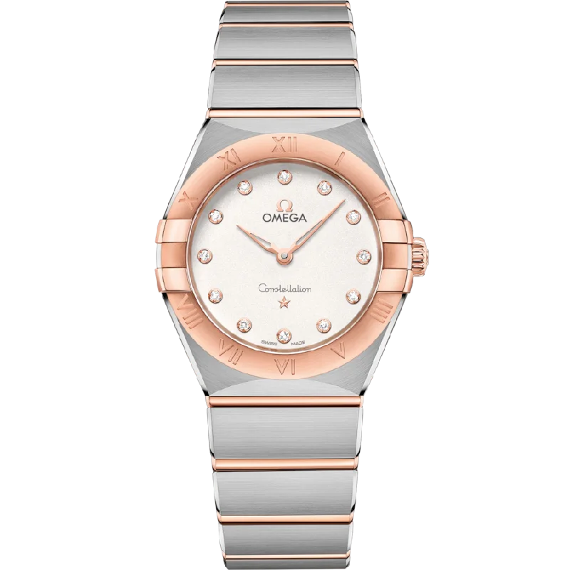 men's watches with ceramic cases and classic analog faces -Omega Constellation Quartzsilver Dial Women 28MM