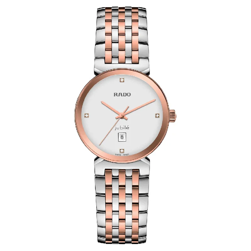 men’s watches with bold, modern designs and high-quality leather straps -Rado Florence White Dial Women 30mm