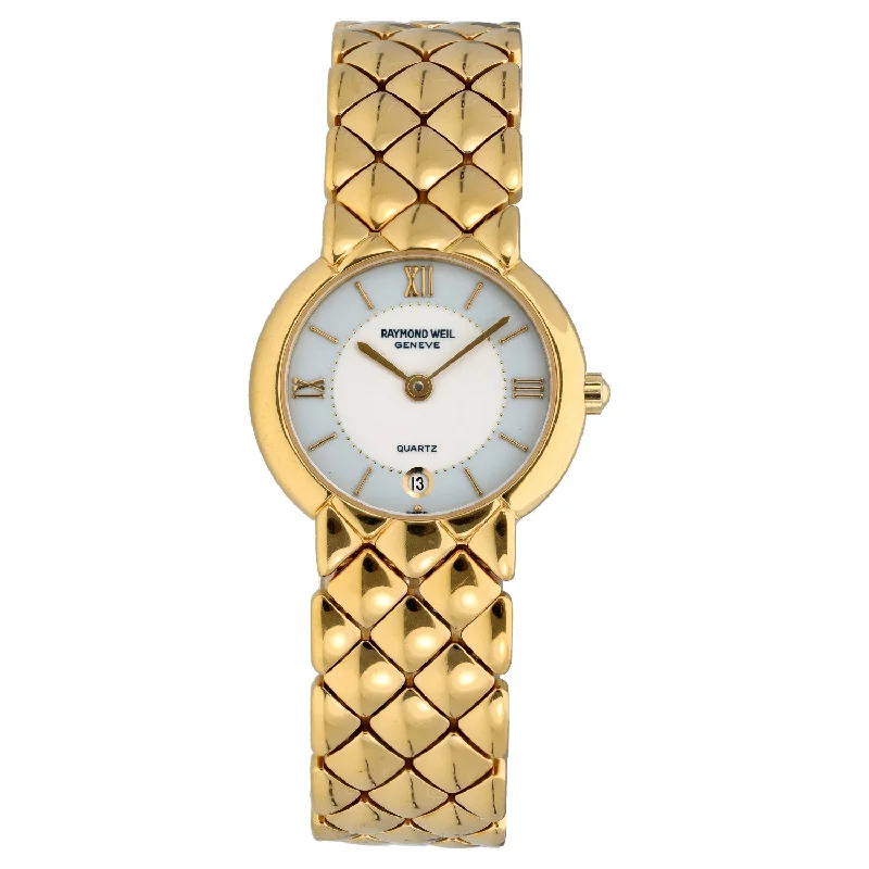 women's watches with elegant designs and thin metal cases -Raymond Weil Gloria 9931 24mm Gold Plated Watch