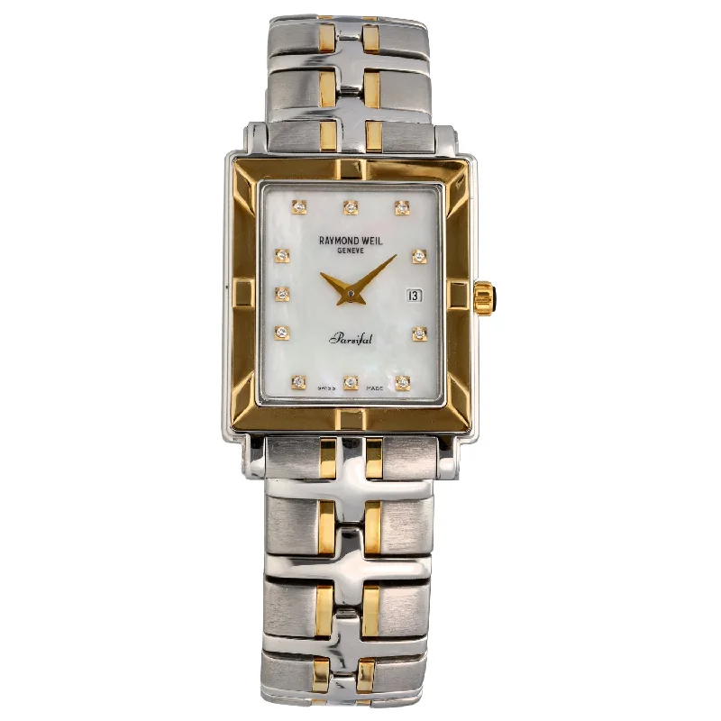 women's watches with classic designs and interchangeable leather bands -Raymond Weil Parsifal 9330 27mm Bi-Colour Watch