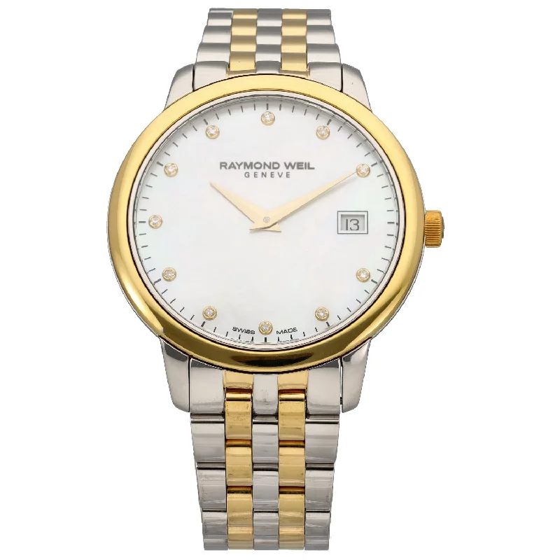 women’s watches with metal link bands and modern analog designs -Raymond Weil Toccata 5388 34mm Bi-Colour Watch