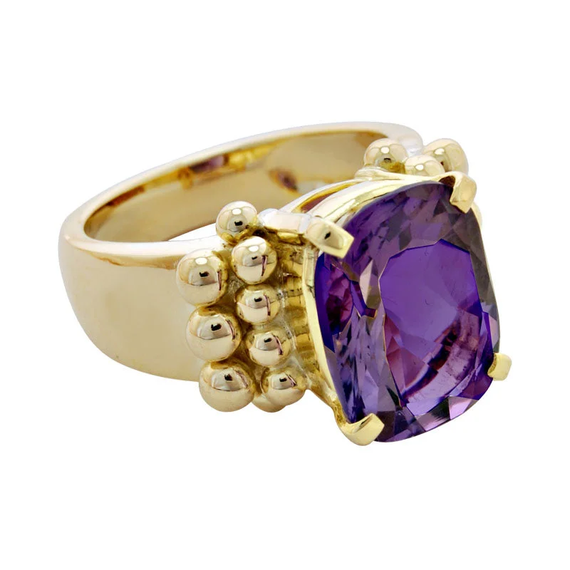 vintage engagement rings for women with sapphires and rubies-Ring-Amethyst