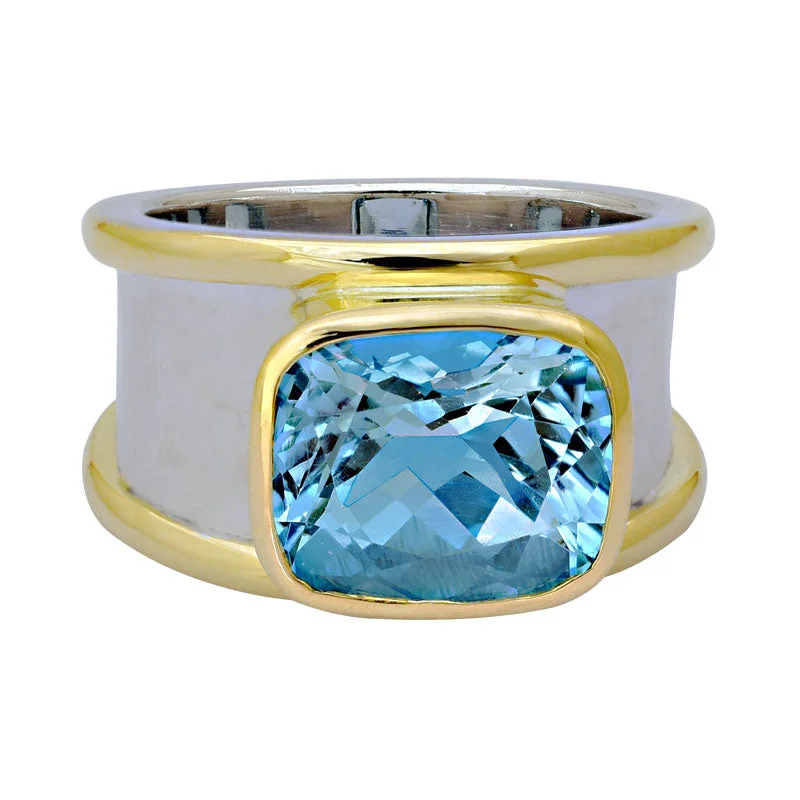 men’s rings with sapphires for wedding bands for women-Ring-Blue Topaz