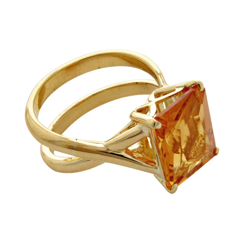 women’s engagement rings with sapphires and rubies for men-Ring-Citrine