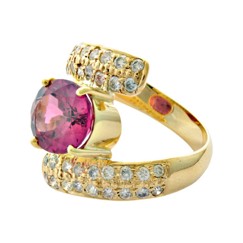 platinum rings with rubies and diamonds for engagement-Ring-Rubellite and Diamond