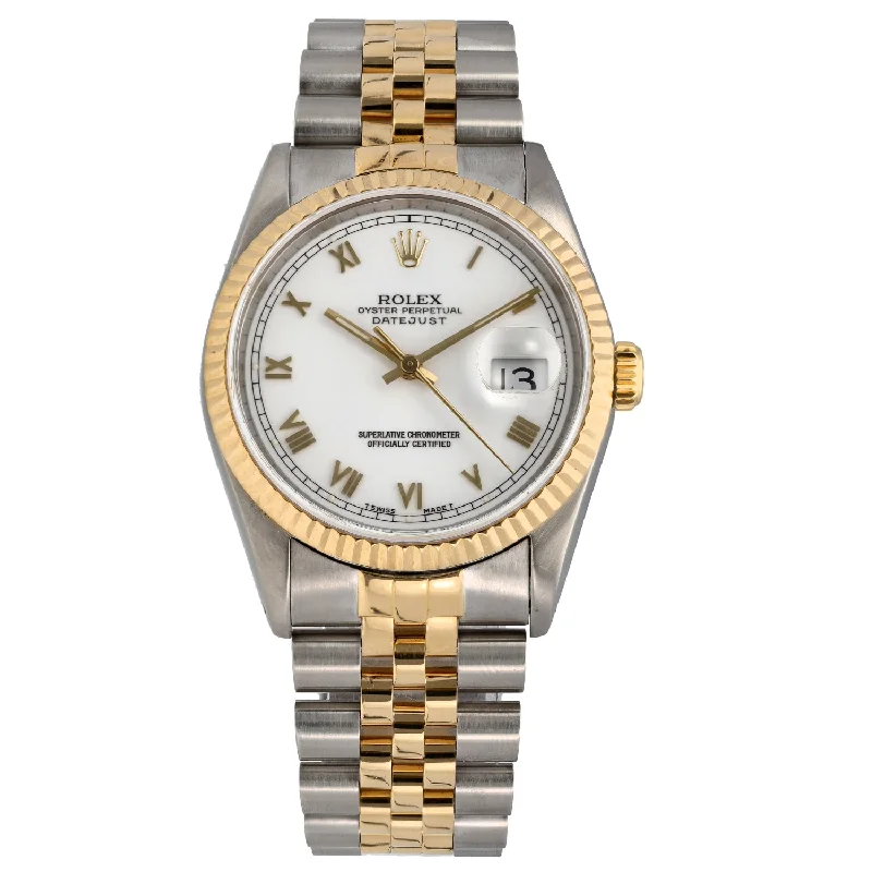 men's watches with automatic movement and elegant leather straps -Rolex Datejust 16233 36mm Bi-Colour Watch