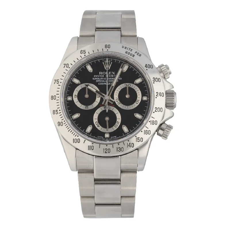 men's watches with bold designs and colorful silicone straps -Rolex Daytona 116520 40mm Stainless Steel Watch