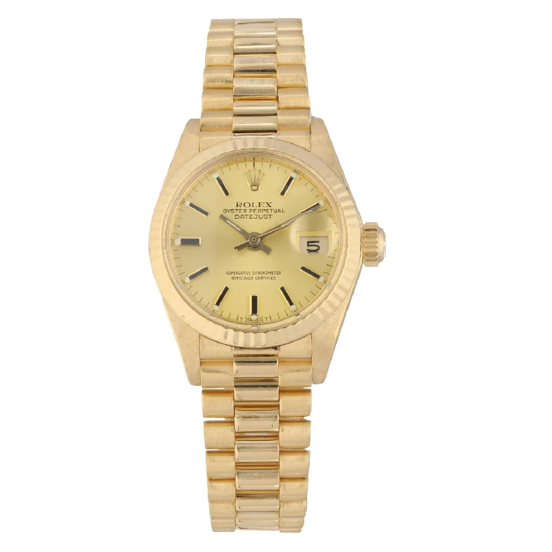 sport watches for women with advanced features and customizable modes -Rolex Lady Datejust 6917 26mm Gold Watch