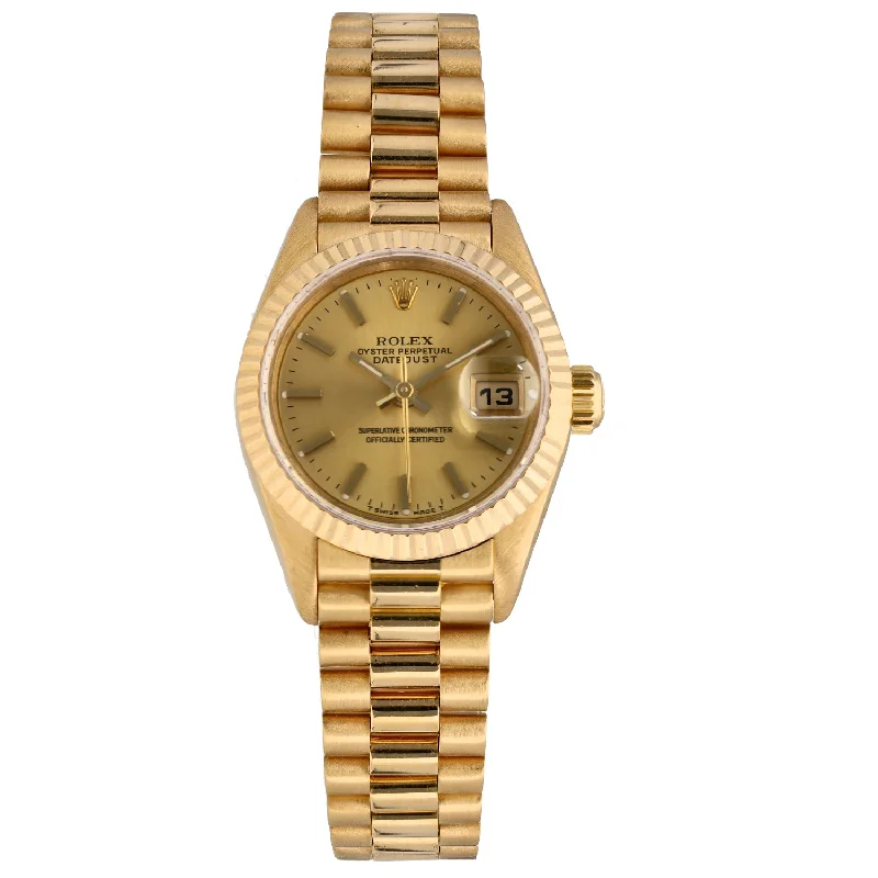 sport watches for men with heart rate, sleep tracking, and GPS -Rolex Lady Datejust 69178 26mm Gold Watch