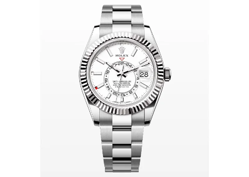 women's watches with elegant faces and interchangeable straps -Rolex Sky-Dweller 42mm 336934 Oystersteel Intense White Dial