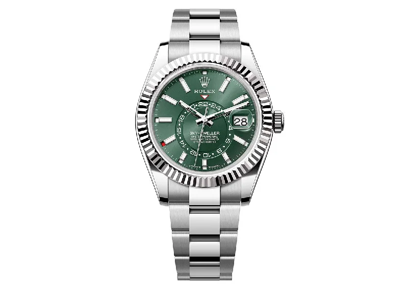 high-end smartwatches for men with activity and wellness tracking features -Rolex Sky Dweller 42mm 336934 Oystersteel Mint Green Dial