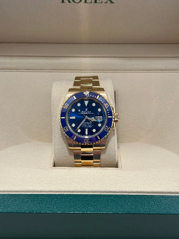 rugged sport watches for men with shockproof and waterproof designs -Rolex Submariner Date 41mm 126618LB Yellow Gold Oyster Royal Blue Dial