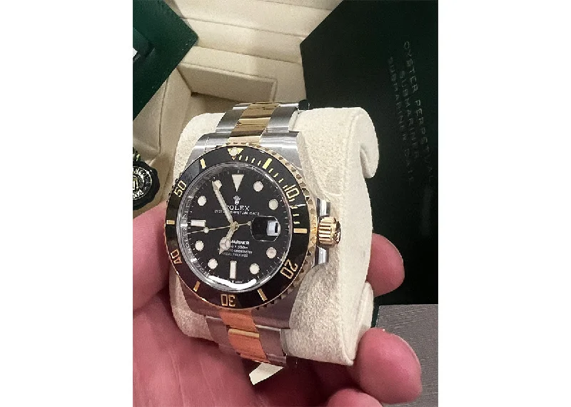 luxury men's watches with ceramic and stainless steel hybrid bands -Rolex Submariner Date 41mm 126613LN Oyster Yellow Gold Black Dial