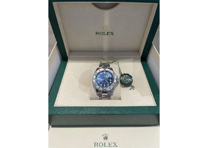 high-tech men's watches with customizable fitness apps and advanced features -Rolex Yacht-Master Date 40mm 126622 Oystersteel Bright Blue Dial