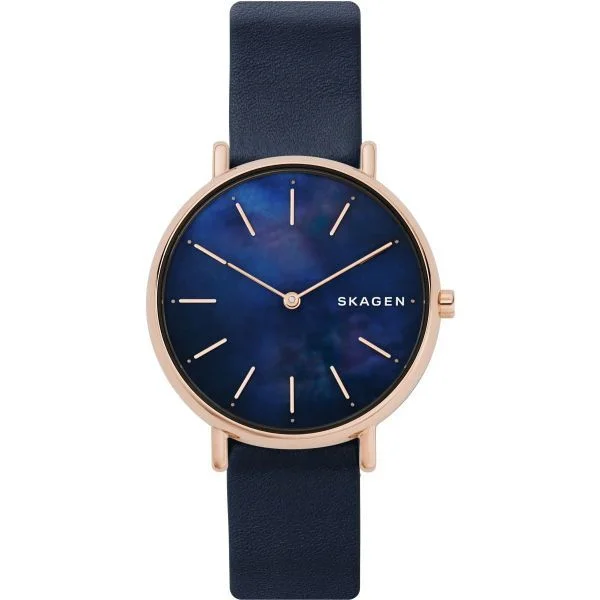 best smartwatches for women with fitness, sleep, and stress tracking -Skagen Signatur Analog Blue Dial Women's Watch-SKW2731