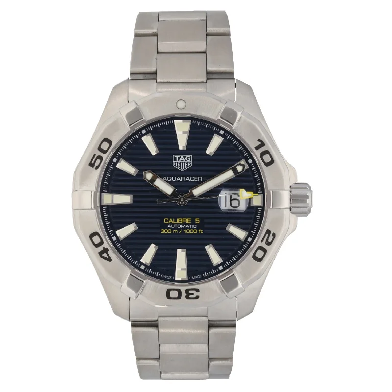 women's watches with large, bold faces and unique band styles -Tag Heuer Aquaracer WAY2012 43mm Stainless Steel Watch