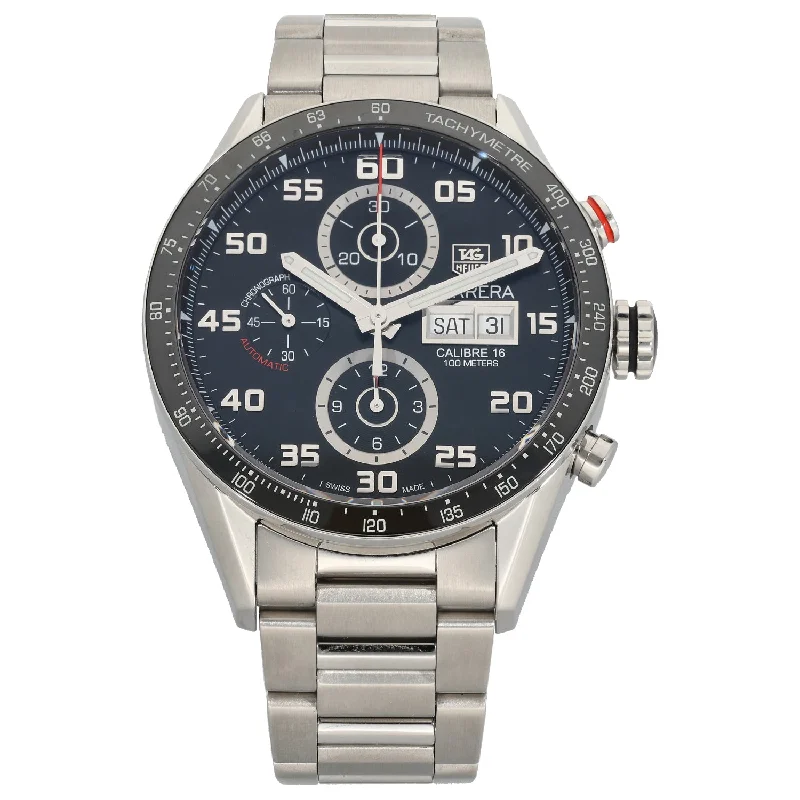 sport watches for men with fitness, health, and sleep tracking -Tag Heuer Carrera CV2A1R 43mm Stainless Steel Watch