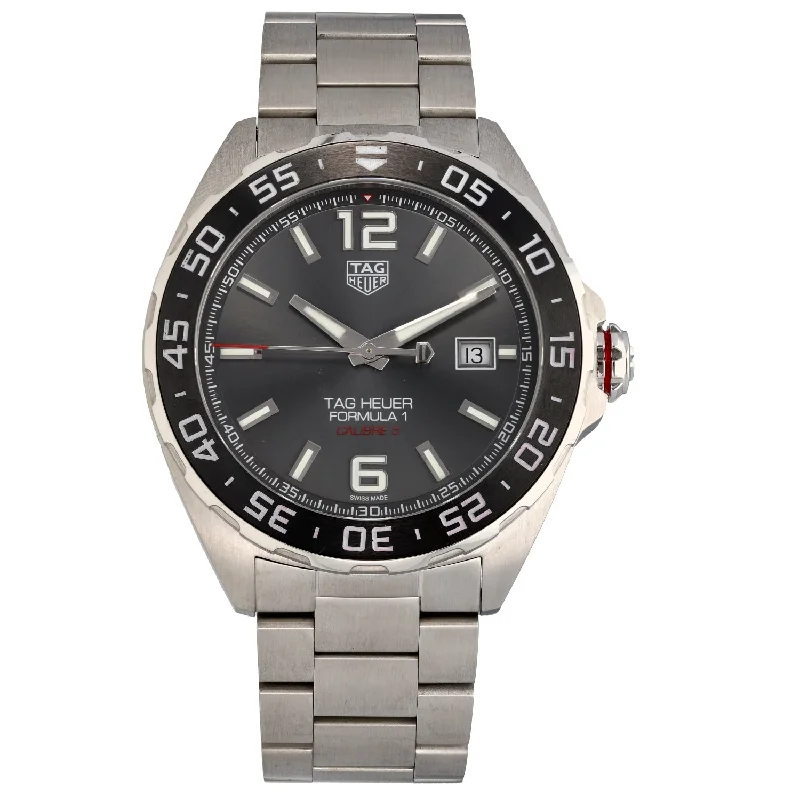 elegant watches for women with adjustable straps and simple designs -Tag Heuer Formula 1 WAZ2011 43mm Stainless Steel Watch