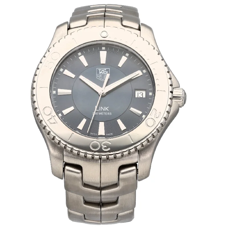 men's watches with luxurious stainless steel bands and minimalistic dials -Tag Heuer Link WJ1112-0 38mm Stainless Steel Watch